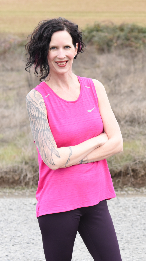 Trina Krug in a pink shirt.