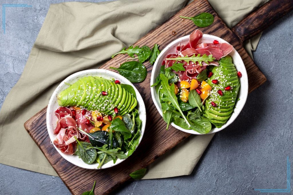 Two bowls of keto food. 